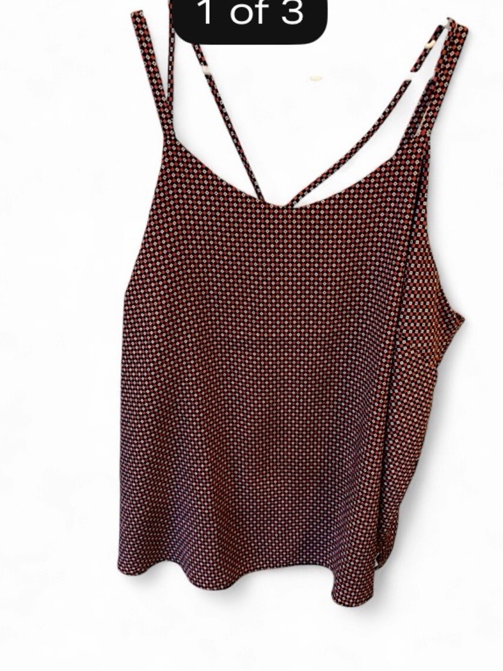 Pennington Women’s Sleeveless Printed Cami Top - Burgundy/Black